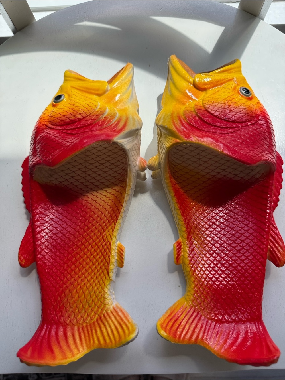 Fish Flip Flops. For beach, garden or around the house. Conversation piece.